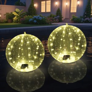 NewKoor Solar Pool Floating Inflatable Lights - Warm White