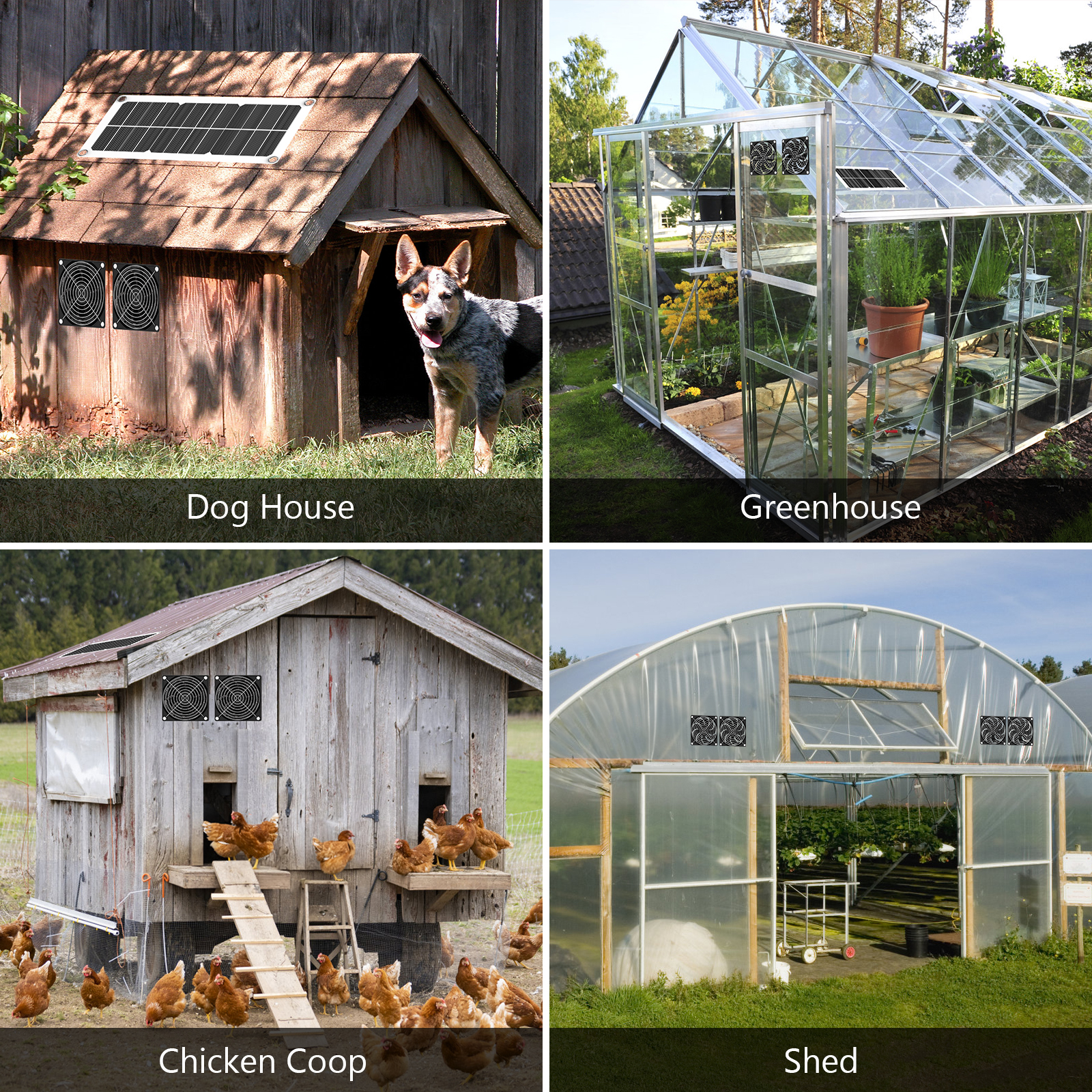 NewKoor Solar Powered Fans for Greenhouse, Chicken Coop, Shed, Pet Houses - Image 7
