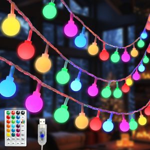 LED Globe String Lights USB Plug in for Home Indoor Decorations